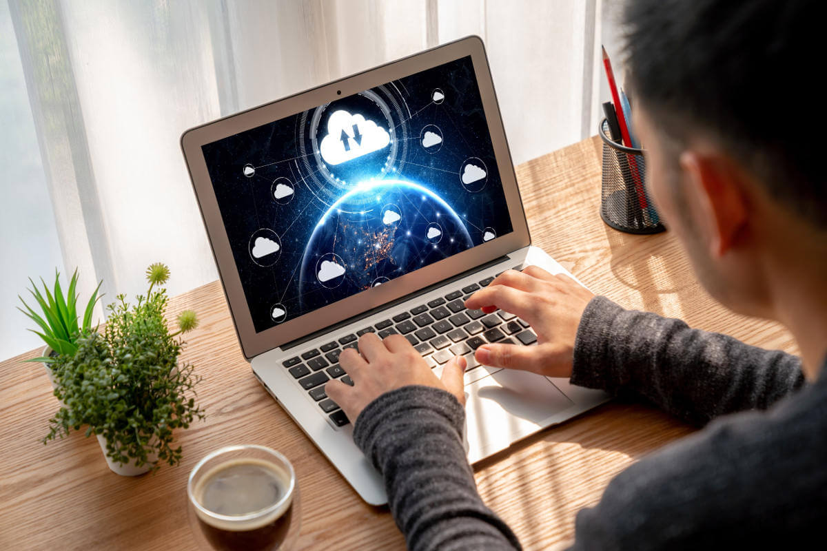 Remote worker on laptop